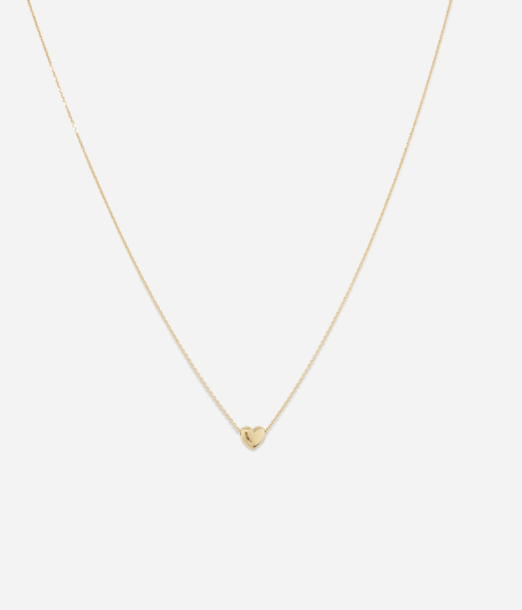 Heart Slider Necklace in 10kt Yellow Gold
